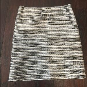 Tristan Black and White Striped Pencil Skirt